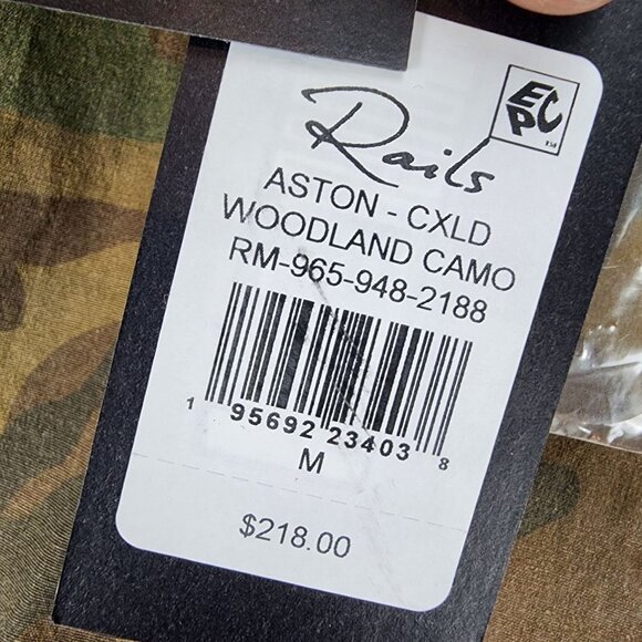 Rails Jacket Mens Medium Green Camo Long Sleeve Button Up Bomber *NWT* - Picture 3 of 13